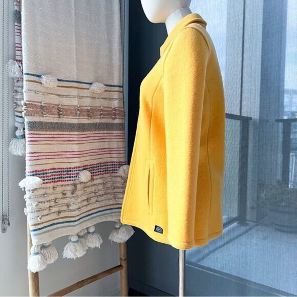 Giesswein Yellow 100% Pure New Wool Zip Up Jacket Women’s Size 36 US Small - Picture 3 of 10